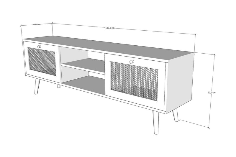 Tv-bänk 180 cm 2 Skåp - Sand/Natur - Möbler - TV- & Mediamöbler - TV bänk & mediabänk