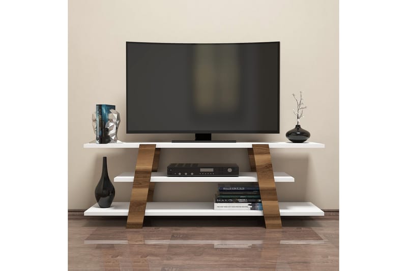 TV-Bänk Amtorp 120 cm - Brun|Vit - Möbler - TV- & Mediamöbler - TV bänk & mediabänk