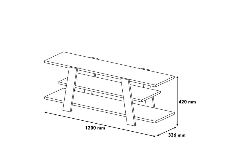 TV-Bänk Amtorp 120 cm - Brun|Vit - Möbler - TV- & Mediamöbler - TV bänk & mediabänk