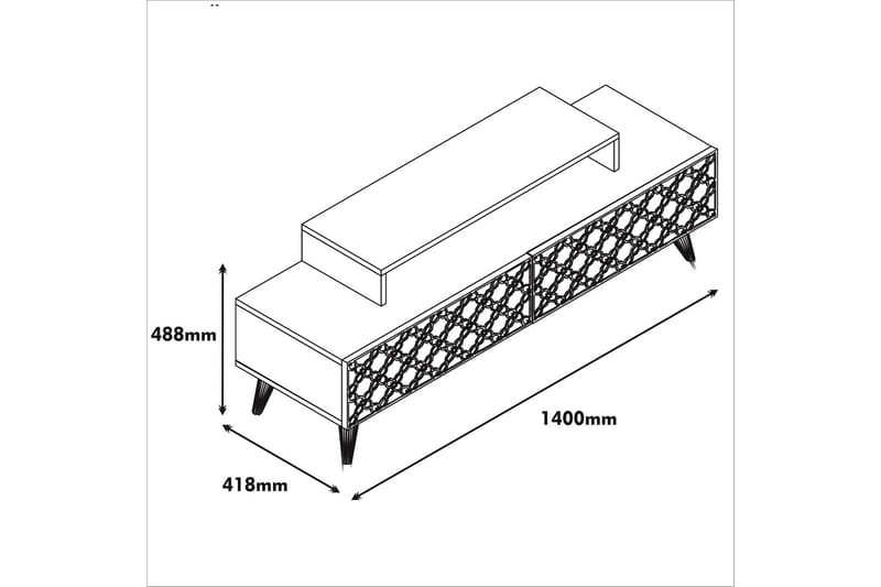 TV-Bänk Amtorp 140 cm - Brun|Gul - Möbler - TV- & Mediamöbler - TV bänk & mediabänk