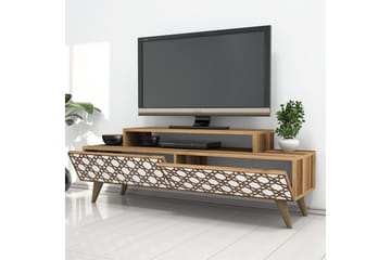 TV-Bänk Amtorp 140 cm - Brun|Vit - Möbler - TV- & Mediamöbler - TV bänk & mediabänk