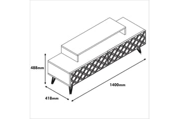 TV-Bänk Amtorp 140 cm - Brun|Vit - Möbler - TV- & Mediamöbler - TV bänk & mediabänk