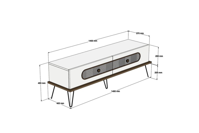 TV-Bänk Amtorp 145 cm - Brun - Möbler - TV- & Mediamöbler - TV bänk & mediabänk