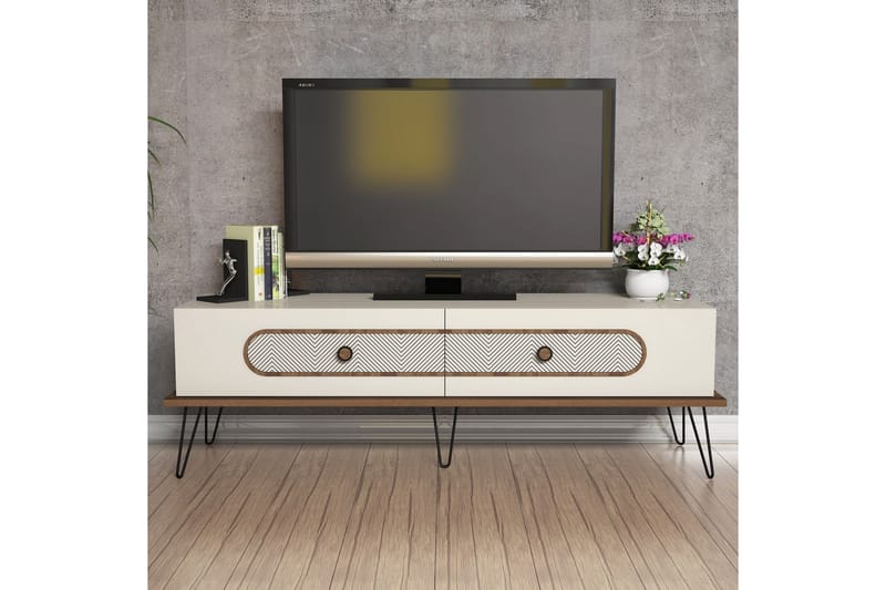 TV-Bänk Amtorp 145 cm - Brun/Vit - Möbler - TV- & Mediamöbler - TV bänk & mediabänk