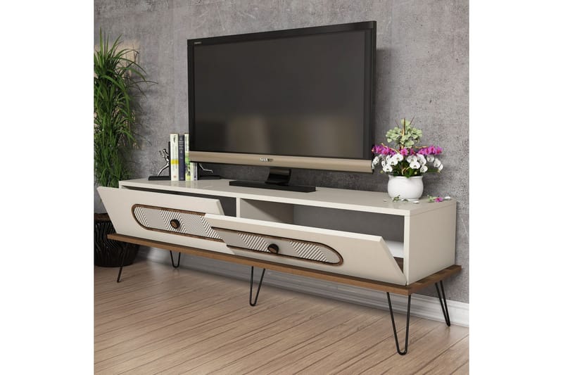 TV-Bänk Amtorp 145 cm - Brun/Vit - TV bänk & mediabänk