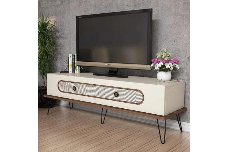 TV-Bänk Amtorp 145 cm - Brun/Vit - TV bänk & mediabänk