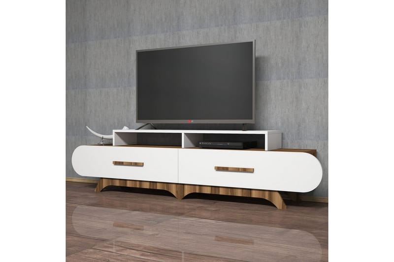 TV-Bänk Amtorp 205 cm - Brun|Vit - Möbler - TV- & Mediamöbler - TV bänk & mediabänk