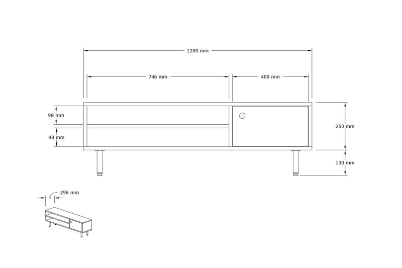 Tv-bänk Ashemark 120 cm - Antracit - Möbler - TV- & Mediamöbler - TV bänk & mediabänk