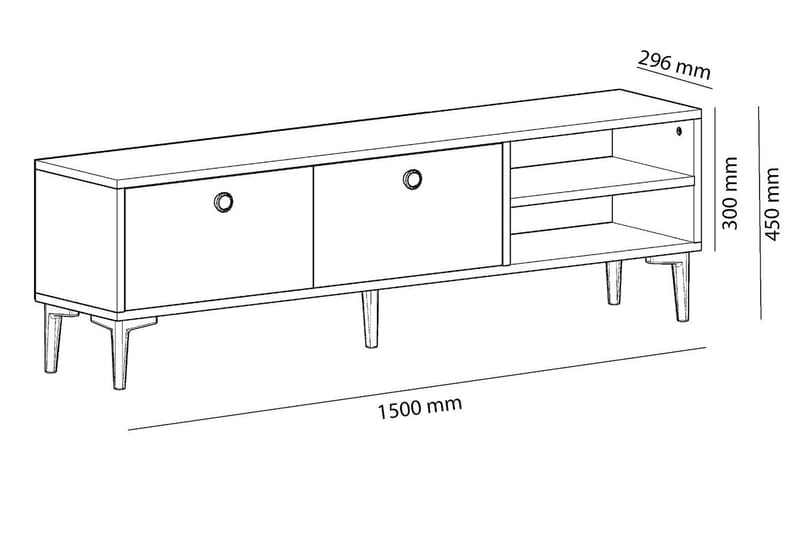 Tv-bänk Asshai 150 cm - Ljus Natur - Möbler - TV- & Mediamöbler - TV bänk & mediabänk