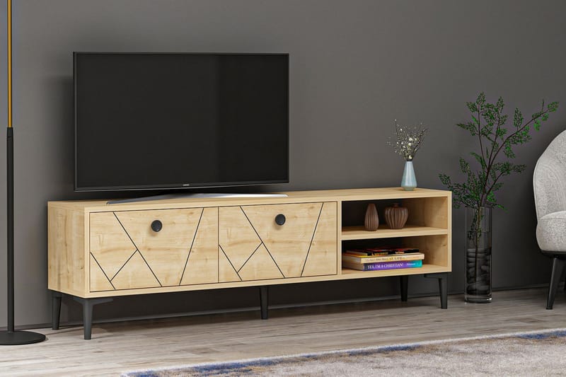 Tv-bänk Asshai 150 cm - Ljus Natur - Möbler - TV- & Mediamöbler - TV bänk & mediabänk