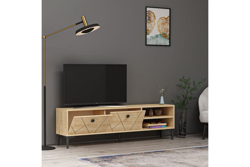 Tv-bänk Asshai 150 cm - Ljus Natur - Möbler - TV- & Mediamöbler - TV bänk & mediabänk