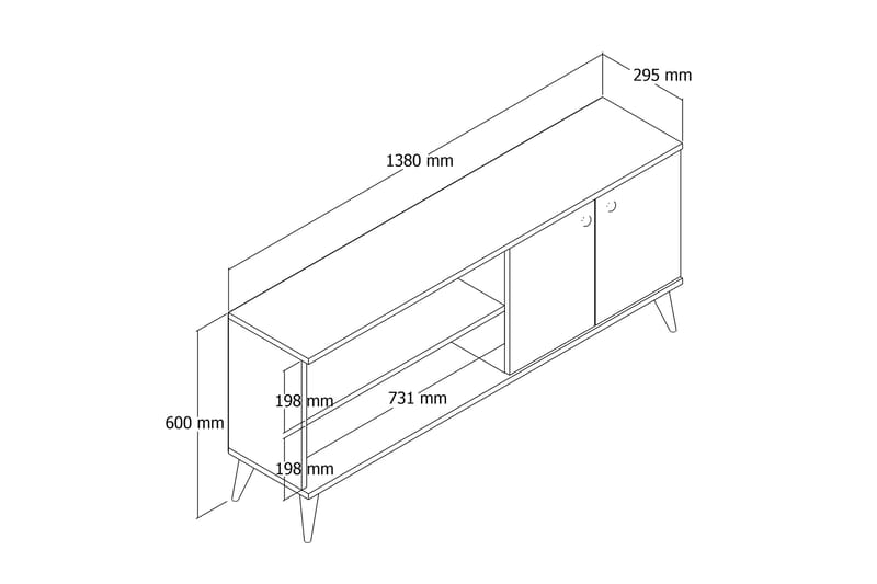 Tv-bänk Barler 138 cm - Vit - Möbler - TV- & Mediamöbler - TV bänk & mediabänk