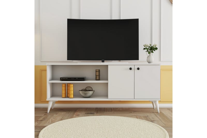 Tv-bänk Barler 138 cm - Vit - Möbler - TV- & Mediamöbler - TV bänk & mediabänk