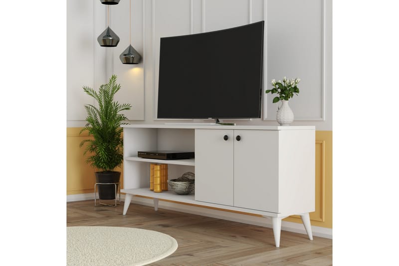 Tv-bänk Barler 138 cm - Vit - Möbler - TV- & Mediamöbler - TV bänk & mediabänk