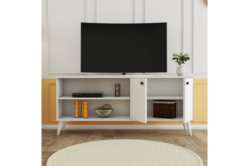 Tv-bänk Barler 138 cm - Vit - Möbler - TV- & Mediamöbler - TV bänk & mediabänk