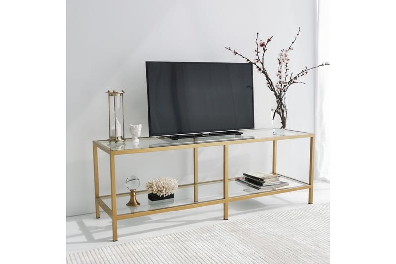 Tv-bänk Basico 130 cm - Guld - Möbler - TV- & Mediamöbler - TV bänk & mediabänk