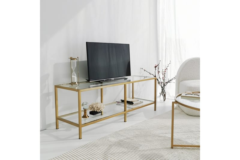 Tv-bänk Basico 130 cm - Guld - Möbler - TV- & Mediamöbler - TV bänk & mediabänk