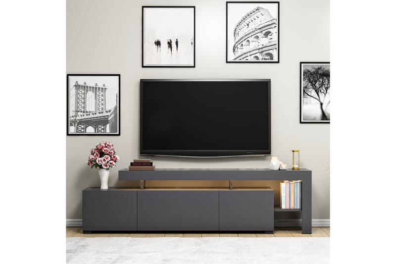 Tv-bänk Beliza 192 cm - Antracit - Möbler - TV- & Mediamöbler - TV bänk & mediabänk