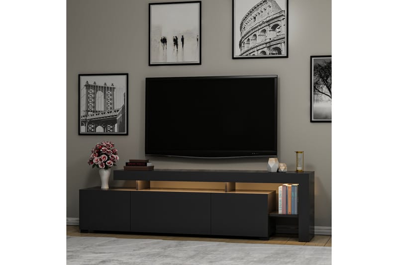 Tv-bänk Beliza 192 cm - Antracit - Möbler - TV- & Mediamöbler - TV bänk & mediabänk