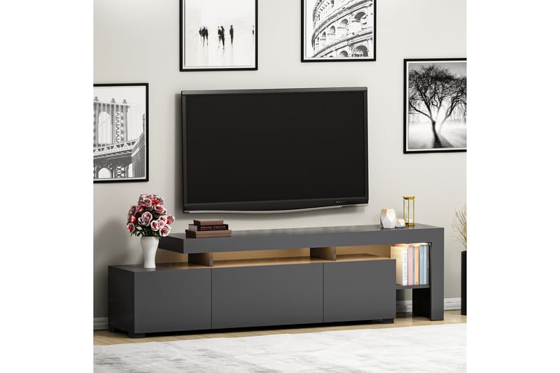 Tv-bänk Beliza 192 cm - Antracit - Möbler - TV- & Mediamöbler - TV bänk & mediabänk