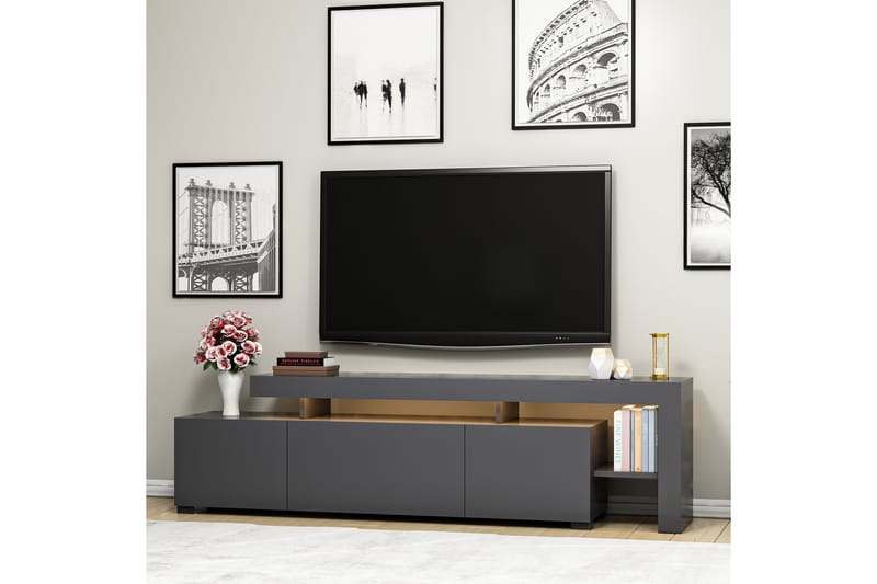 Tv-bänk Beliza 192 cm - Antracit - Möbler - TV- & Mediamöbler - TV bänk & mediabänk