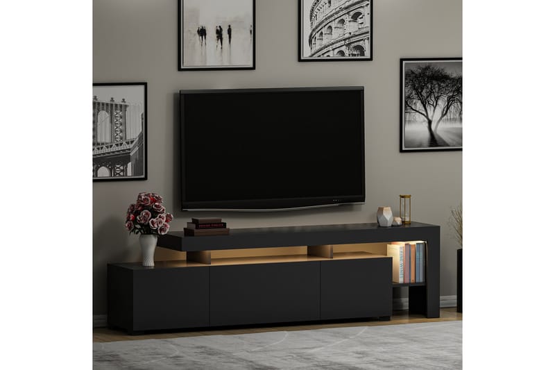 Tv-bänk Beliza 192 cm - Antracit - Möbler - TV- & Mediamöbler - TV bänk & mediabänk