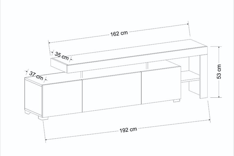 Tv-bänk Beliza 192 cm - Antracit - Möbler - TV- & Mediamöbler - TV bänk & mediabänk