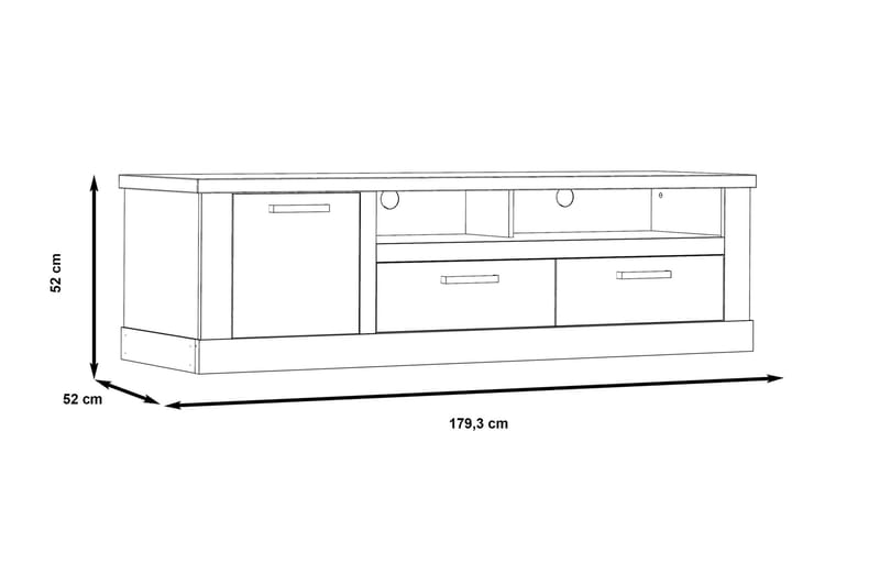 TV-Bänk Breage 179 cm - Brun|Vit - Möbler - TV- & Mediamöbler - TV bänk & mediabänk