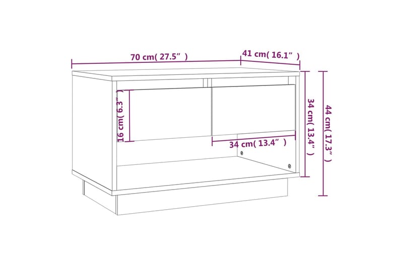 TV-bänk brun ek 70x41x44 cm spånskiva - Brun - Möbler - TV- & Mediamöbler - TV bänk & mediabänk