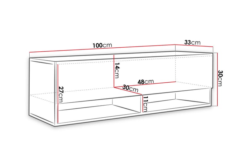 TV-bänk Bulvine 100 cm LED-belysning - Vit/RGB LED - Möbler - TV- & Mediamöbler - TV bänk & mediabänk