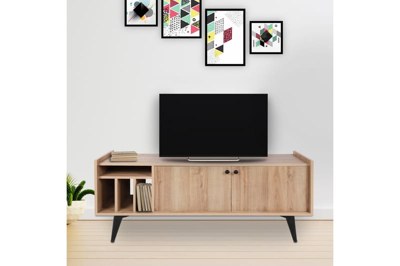 Tv-bänk Cabni 150 cm - Natur/Svart - Möbler - TV- & Mediamöbler - TV bänk & mediabänk