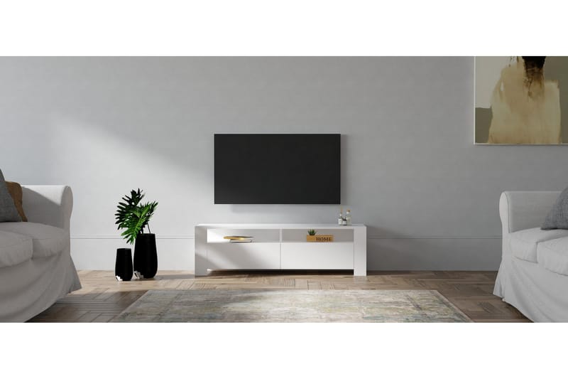 Tv-bänk Camern 140 cm - Vit - Möbler - TV- & Mediamöbler - TV bänk & mediabänk