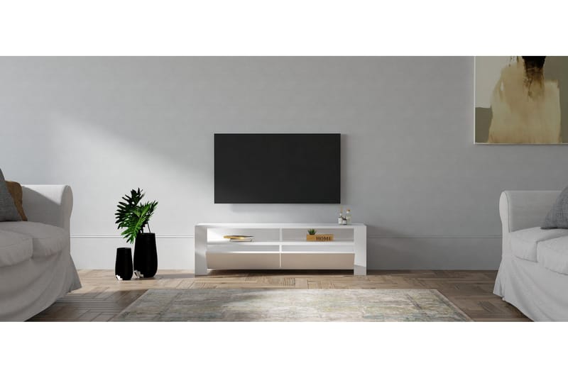 Tv-bänk Camern 140 cm - Vit - Möbler - TV- & Mediamöbler - TV bänk & mediabänk