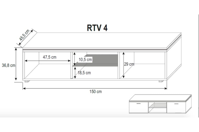 TV-Bänk Cawthra 150 cm - Vit - Möbler - TV- & Mediamöbler - TV bänk & mediabänk