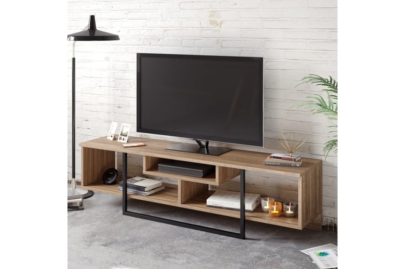 TV-Bänk Chintala 149 cm - Valnöt|Svart - Möbler - TV- & Mediamöbler - TV bänk & mediabänk