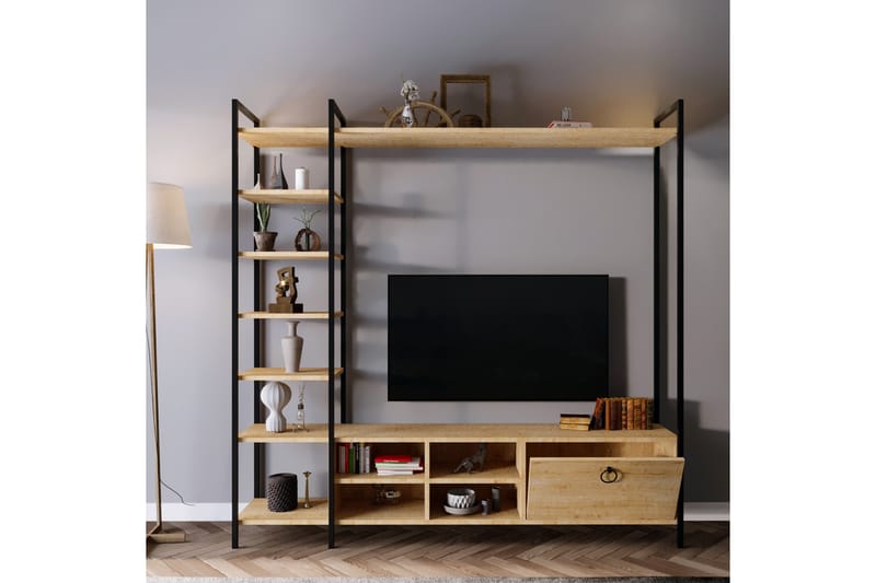 Tv-bänk Demirler 180 cm - Natur - Möbler - TV- & Mediamöbler - TV bänk & mediabänk