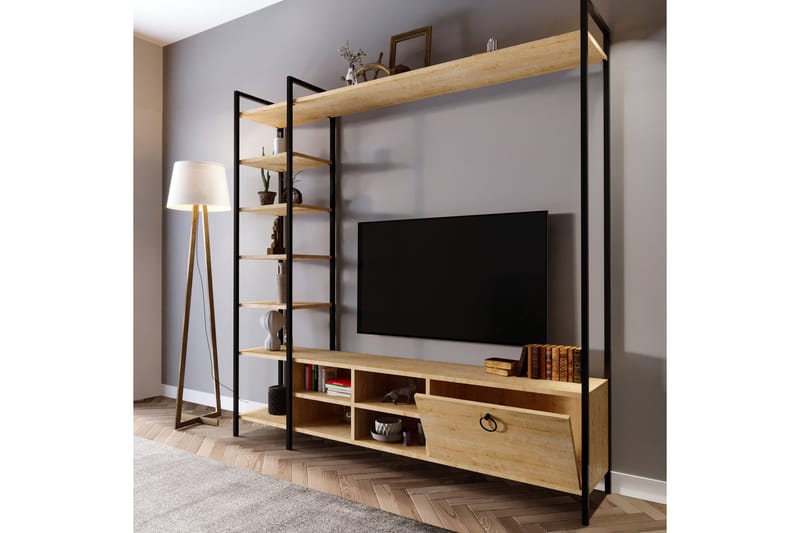 Tv-bänk Demirler 180 cm - Natur - Möbler - TV- & Mediamöbler - TV bänk & mediabänk