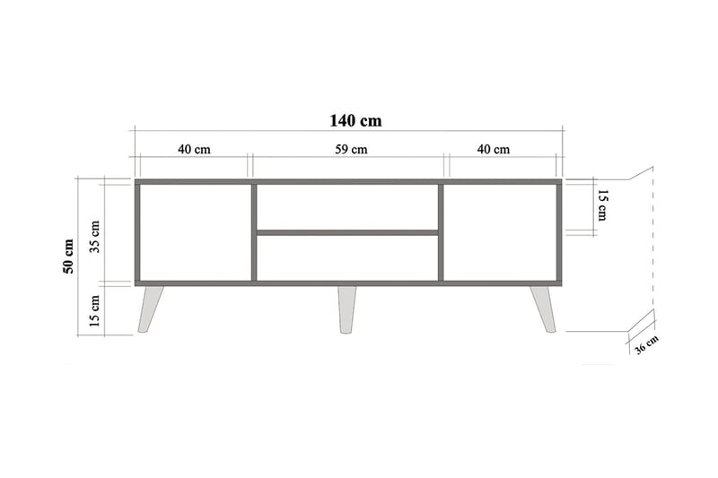 Tv-bänk Dirk 140 cm Körsbärsblom - Brun/Grön - Möbler - TV- & Mediamöbler - TV bänk & mediabänk