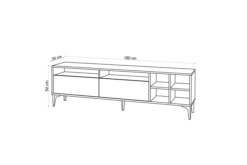 Tv-bänk Evanie 180 cm - Natur - Möbler - TV- & Mediamöbler - TV bänk & mediabänk