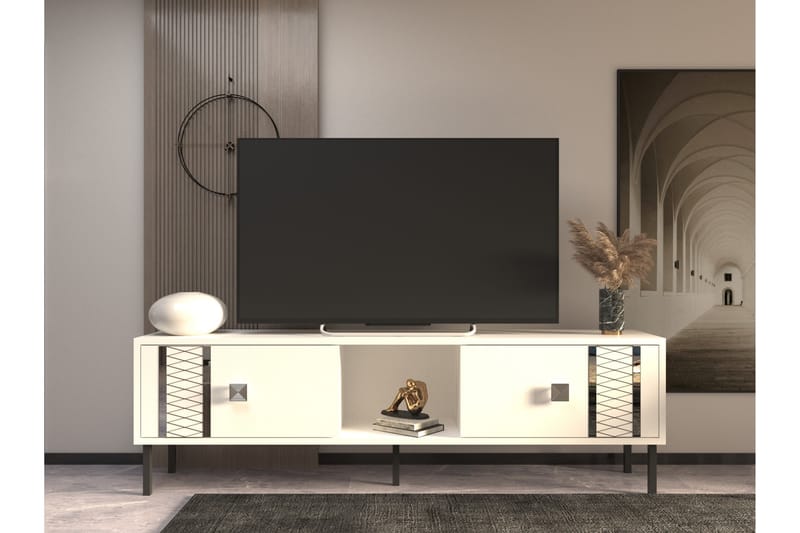 Tv-bänk Frede 150 cm - Silver - Möbler - TV- & Mediamöbler - TV bänk & mediabänk