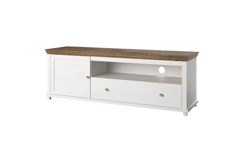 Tv-bänk Getafez 181 cm - Vit/Natur - Möbler - TV- & Mediamöbler - TV bänk & mediabänk