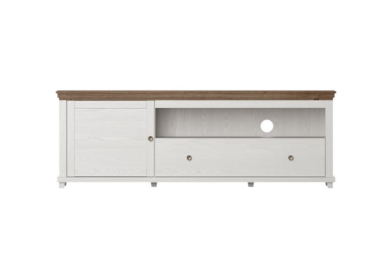 Tv-bänk Getafez 181 cm - Vit/Natur - Möbler - TV- & Mediamöbler - TV bänk & mediabänk