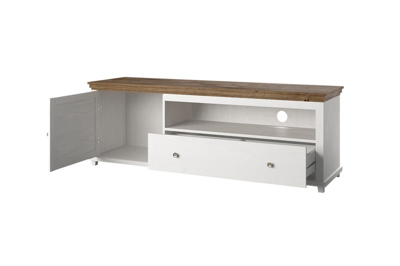 Tv-bänk Getafez 181 cm - Vit/Natur - Möbler - TV- & Mediamöbler - TV bänk & mediabänk