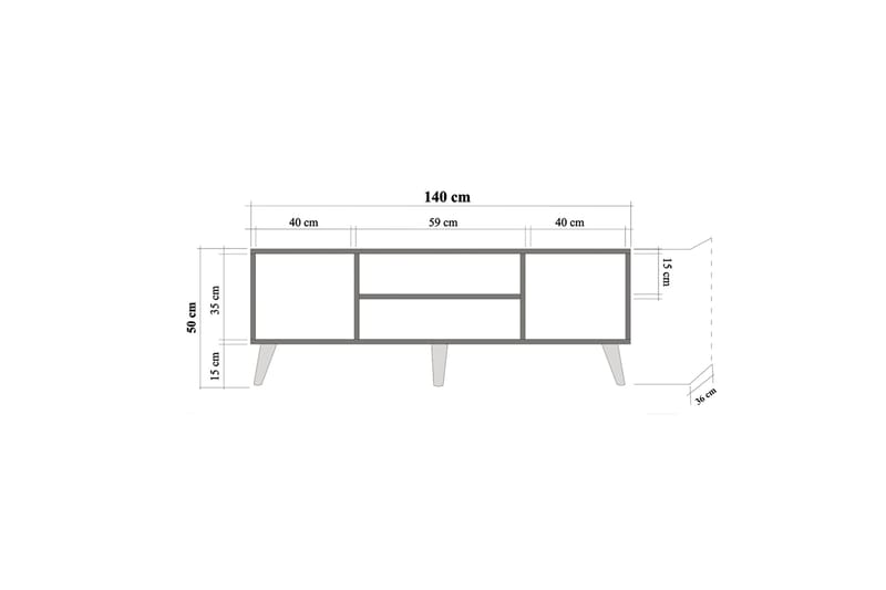 TV-Bänk Gillberga 140 cm - Brun - Möbler - TV- & Mediamöbler - TV bänk & mediabänk