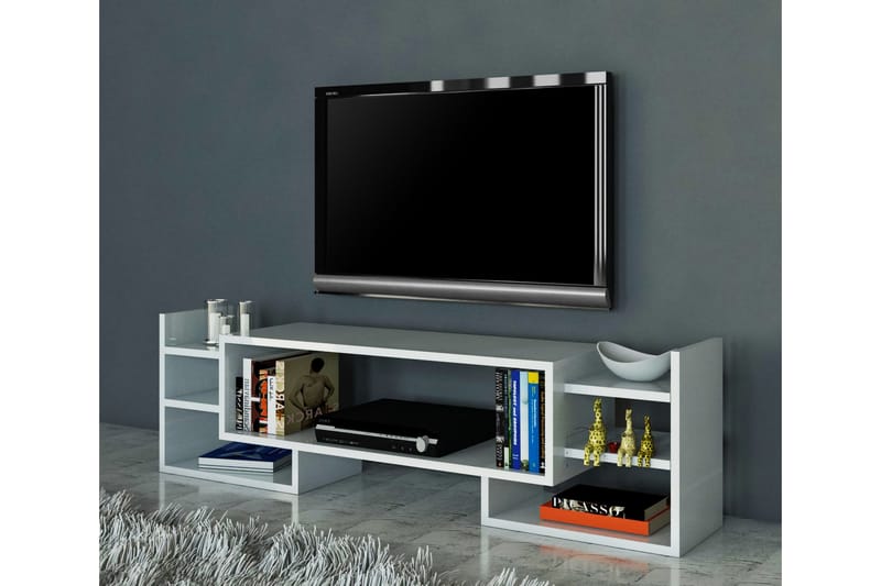 Tv-bänk Glansar 90 cm - Vit - Möbler - TV- & Mediamöbler - TV bänk & mediabänk