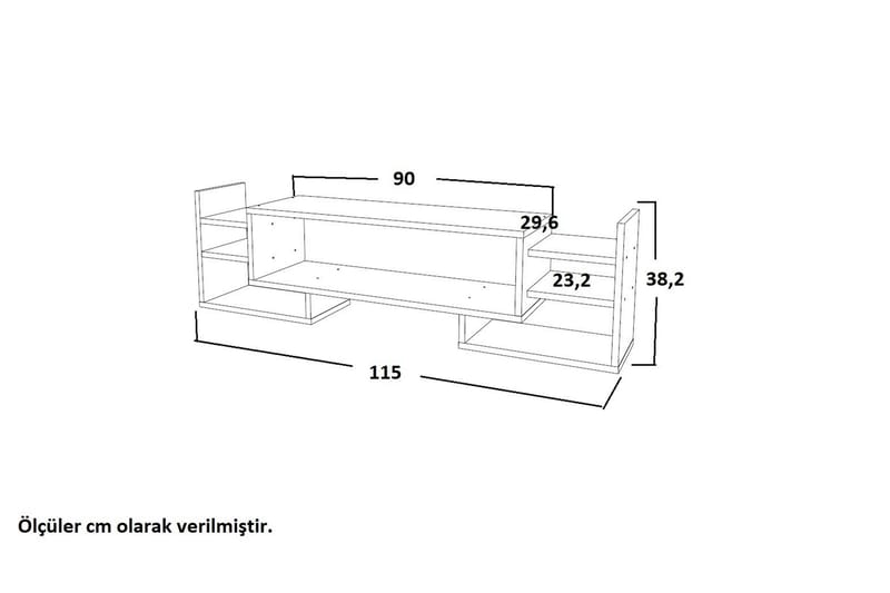 Tv-bänk Glansar 90 cm - Vit - Möbler - TV- & Mediamöbler - TV bänk & mediabänk