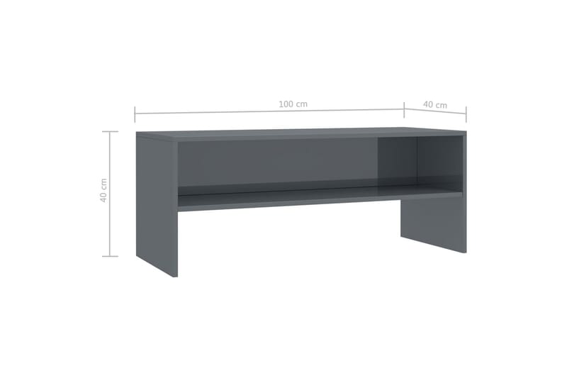 TV-bänk grå högglans 100x40x40 cm spånskiva - Grå - Möbler - TV- & Mediamöbler - TV bänk & mediabänk