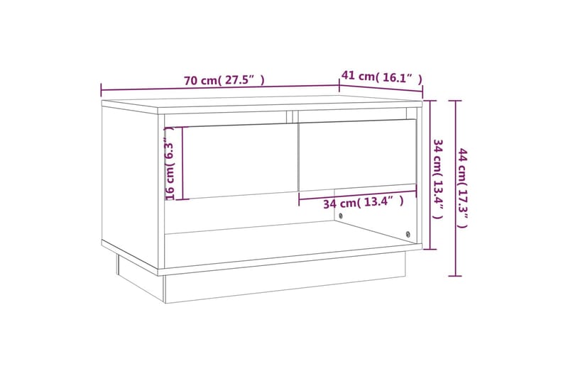 TV-bänk grå sonoma-ek 70x41x44 cm spånskiva - Grå - Möbler - TV- & Mediamöbler - TV bänk & mediabänk