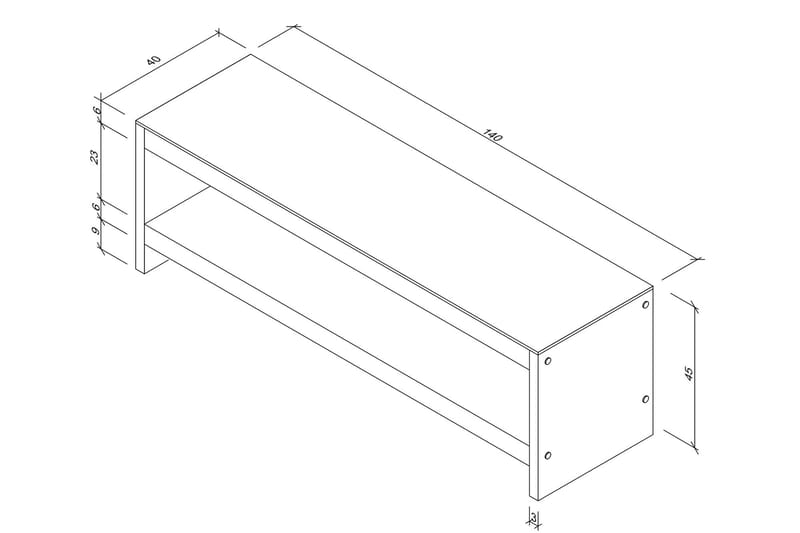 TV-bänk Grinstad 140 cm - Mörkbrun - Möbler - TV- & Mediamöbler - TV bänk & mediabänk