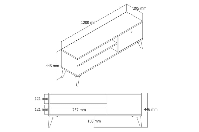 Tv-bänk Herston 120 cm - Vit - Möbler - TV- & Mediamöbler - TV bänk & mediabänk